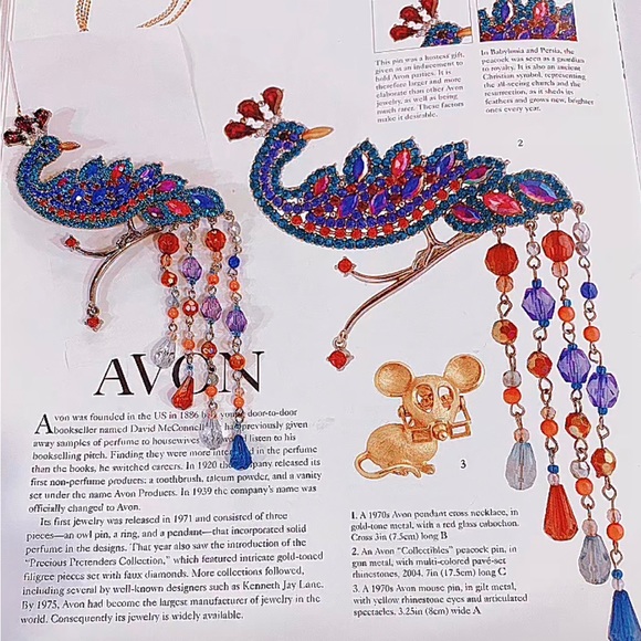Rare vintage Avon book piece peacock statement brooch - Picture 1 of 4